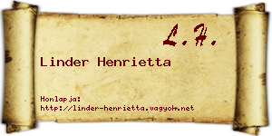 Linder Henrietta névjegykártya